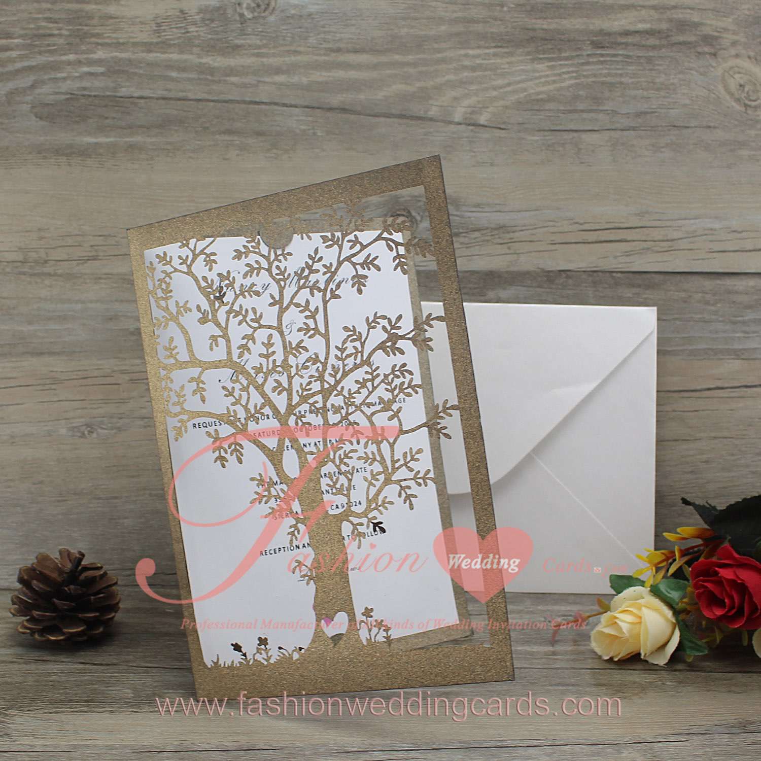 Online Laser Cut Tree Wedding Invitations Australia